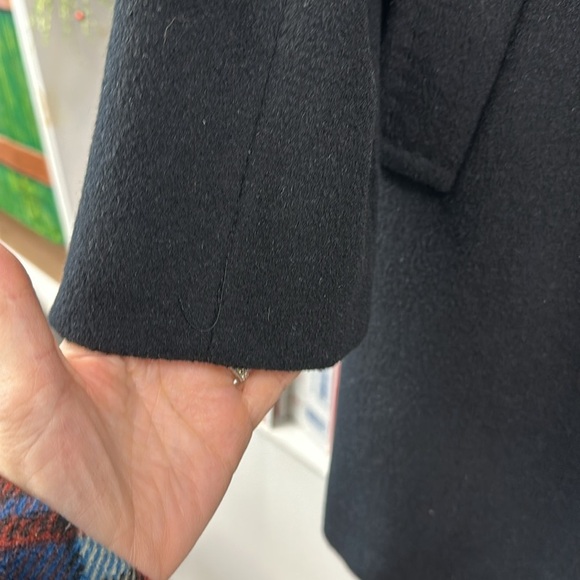 Ellen Tracy Women Black Wool Blend Pockets Classic Casual Overcoat Size 12 - Picture 5 of 8